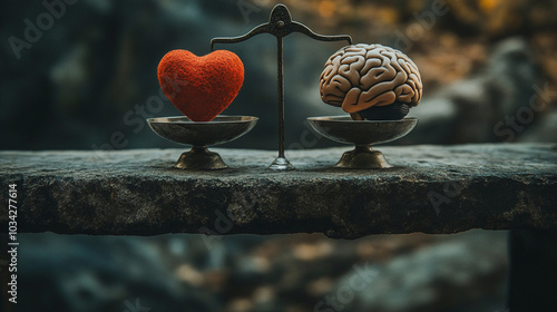 The scales tip neither way, representing the perfect balance between the rational mind and the passionate heart