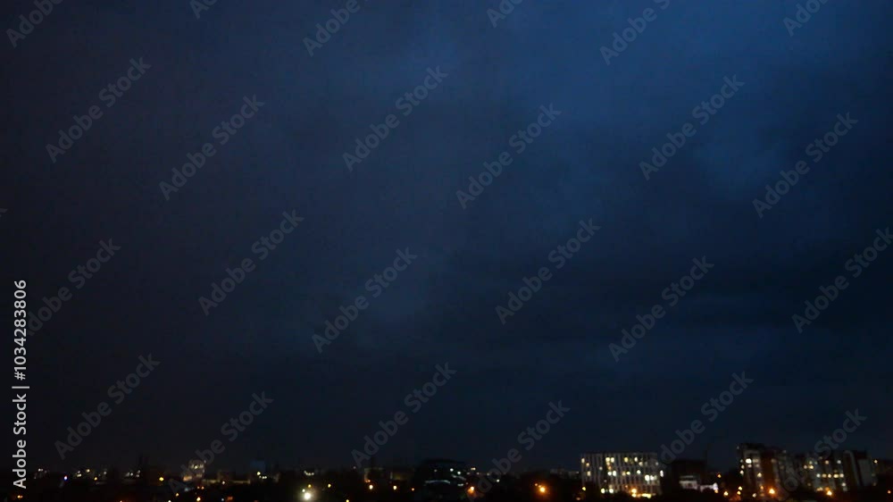 Lightning Strike On A Dark Stormy Night Video Lightning Strike On A Dark Stormy Night Video