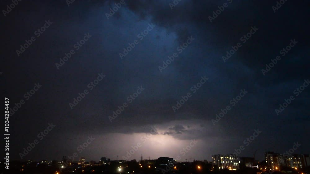 Lightning Strike On A Dark Stormy Night Video Lightning Strike On A Dark Stormy Night Video