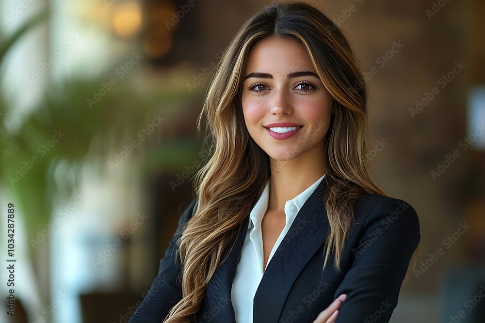 Confident Businesswoman in White Shirt and Black Blazer Confident Businesswoman in White Shirt and Black Blazer