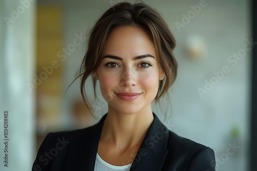 Confident Businesswoman Smiling Close Up Portrait