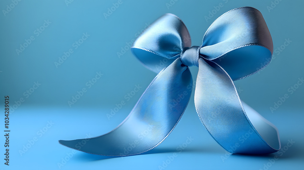 Blue Ribbon on a Blue Background for Cancer Awareness: This Simple yet Powerful Symbol Represents the Fight Against Cancer, Highlighting the Importance of Early Detection and Support for Patients and Blue Ribbon on a Blue Background for Cancer Awareness: This Simple yet Powerful Symbol Represents the Fight Against Cancer, Highlighting the Importance of Early Detection and Support for Patients and