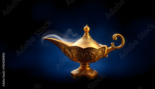 Aladdin magic lamp isolated background isolated with white highlights, png