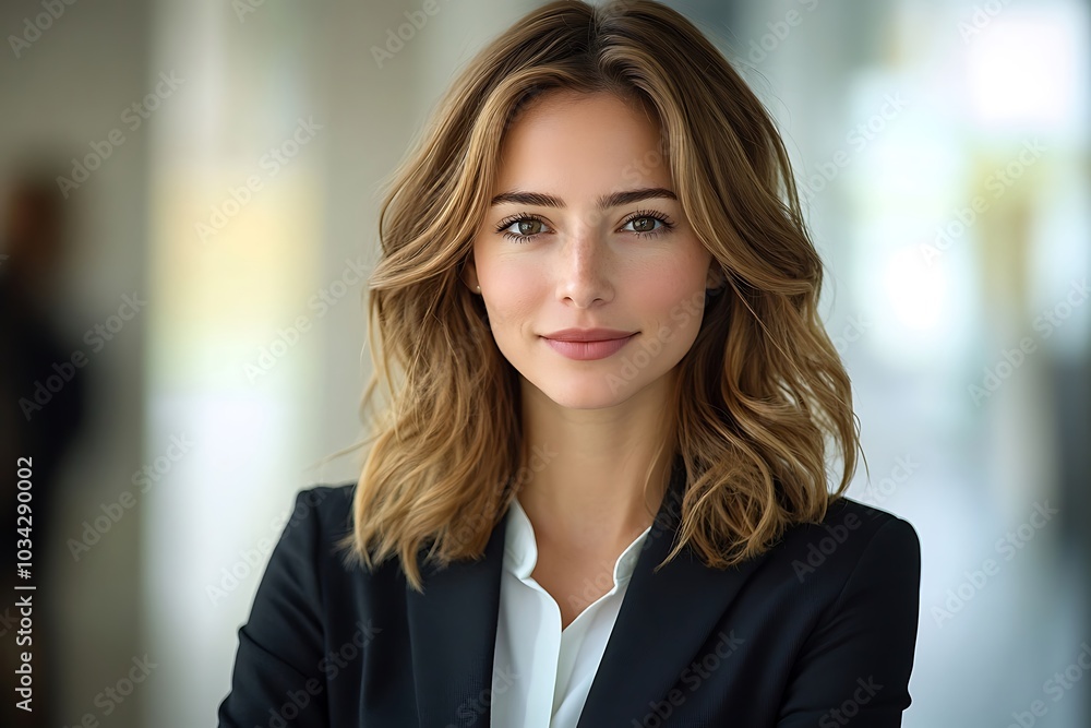 Confident Businesswoman with a Stylish Look Indoors Confident Businesswoman with a Stylish Look Indoors