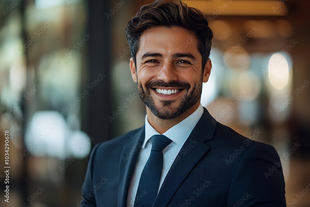 Confident Executive in Suit, Smiling, Business Portrait Confident Executive in Suit, Smiling, Business Portrait