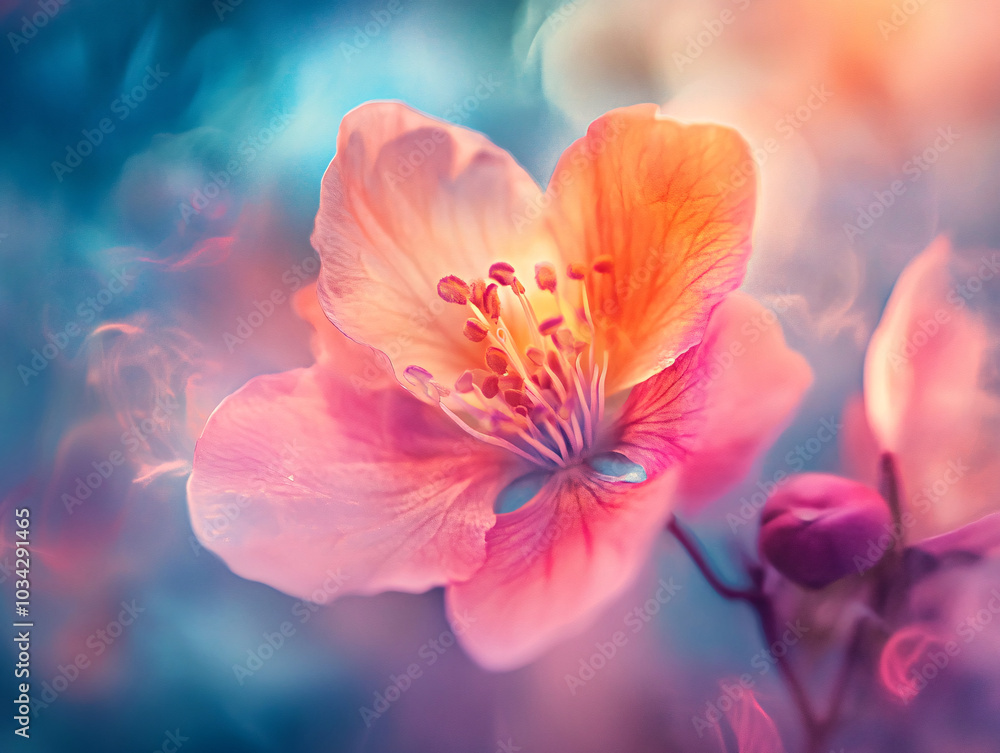 Ethereal Blossom: Delicate Cherry Flower in Dreamy Hues Ethereal Blossom: Delicate Cherry Flower in Dreamy Hues