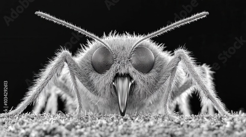 Colossal Screaming Moth with Horrifying Visage Emerging from Haunted Forest photo