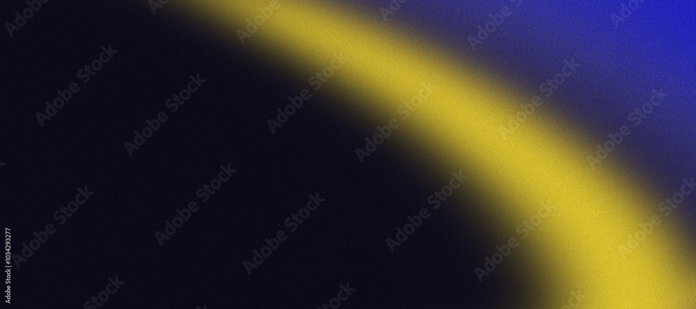 Obraz premium Dark grainy color gradient noise texture background, yellow blue black colors banner poster cover abstract design, copy space