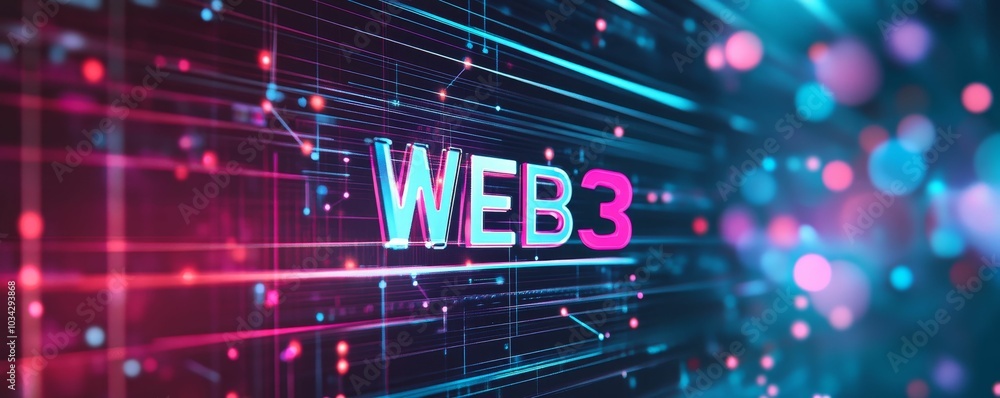 Neon WEB3 sign on futuristic background. Neon WEB3 sign on futuristic background.