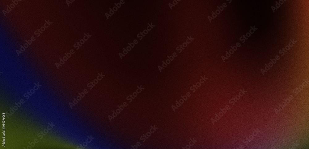 Obraz premium Red yellow blue black grainy gradient background, dark colors noise textured banner design,