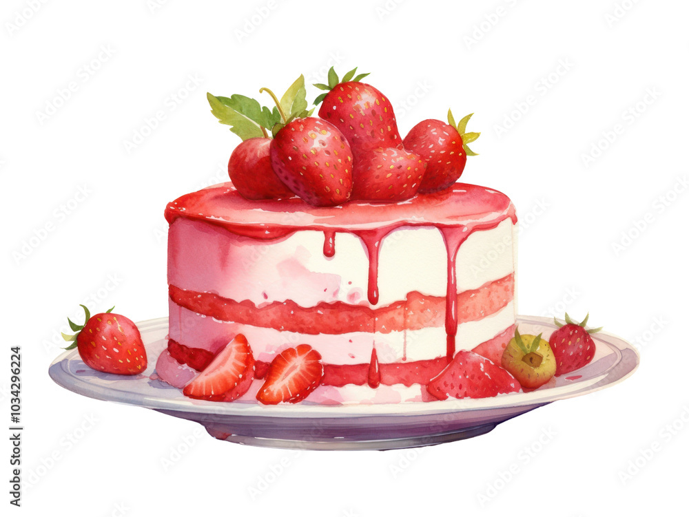 PNG Strawberry dessert fruit cream.