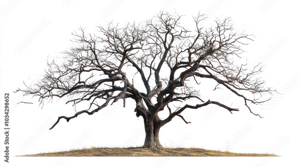 Majestic Leafless Tree with Intricate Branches in Scenic Natural Setting Majestic Leafless Tree with Intricate Branches in Scenic Natural Setting