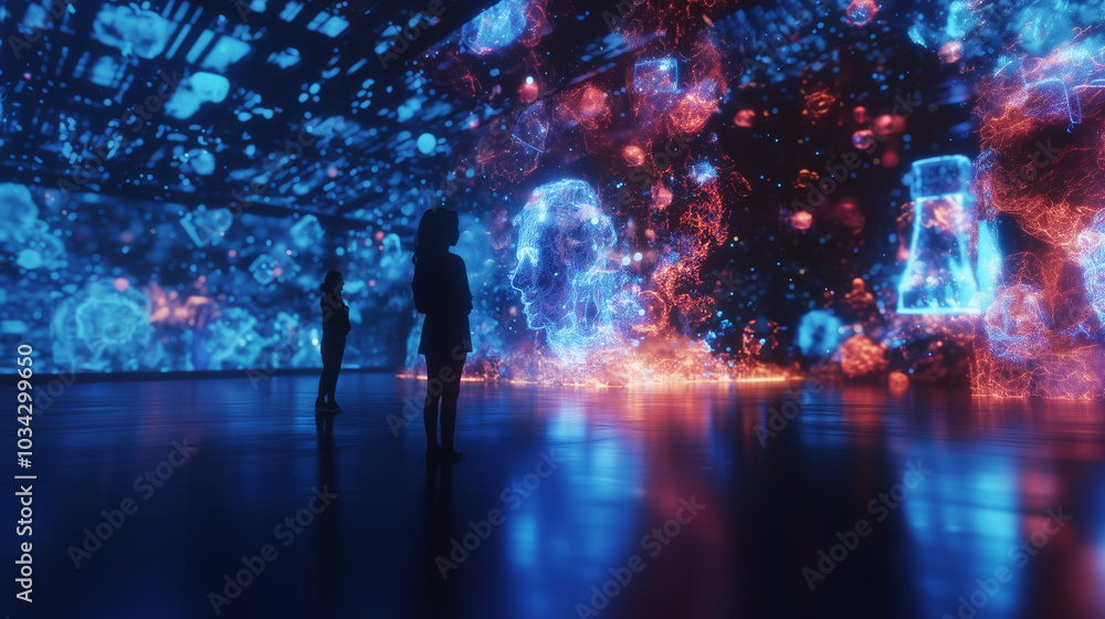 Obraz premium 没入体験型の近未来の博物館