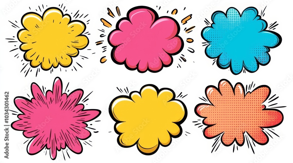 Colorful Comic Book Speech Bubbles. Colorful Comic Book Speech Bubbles.