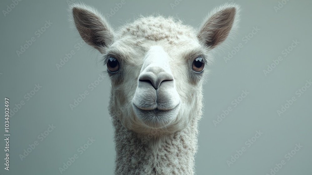 Obraz premium A white camel with a big nose and a big smile