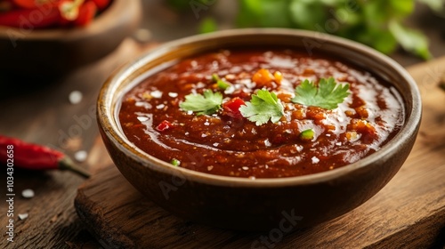 The national cuisine of Mexico: Layered Mexican sauce.