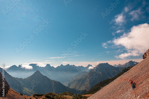 The Carnic Alps in a colorful autumn day