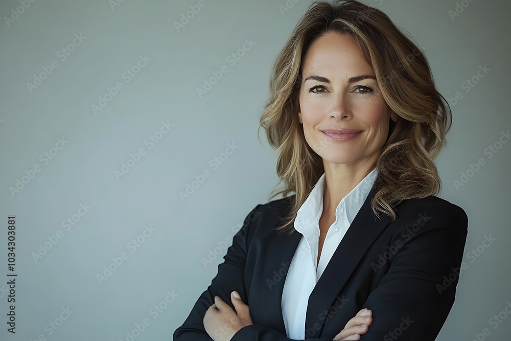 Mature Businesswoman with Composed Confidence and Optimistic Outlook Mature Businesswoman with Composed Confidence and Optimistic Outlook