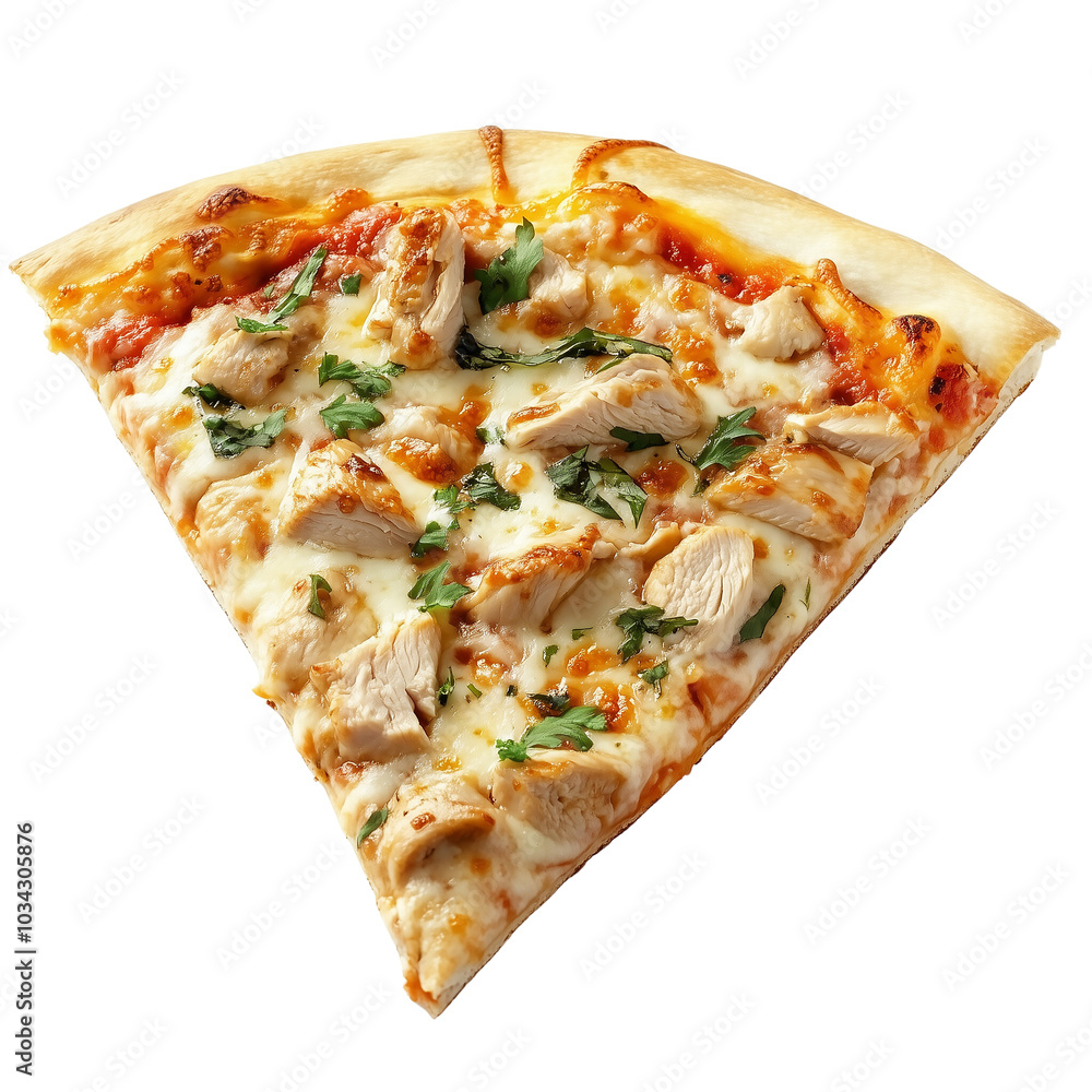 Italian chicken pizza slices isolated on transparent background Italian chicken pizza slices isolated on transparent background