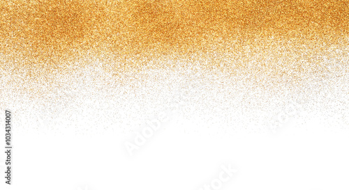 Shiny golden glitter isolated on white, top view photo