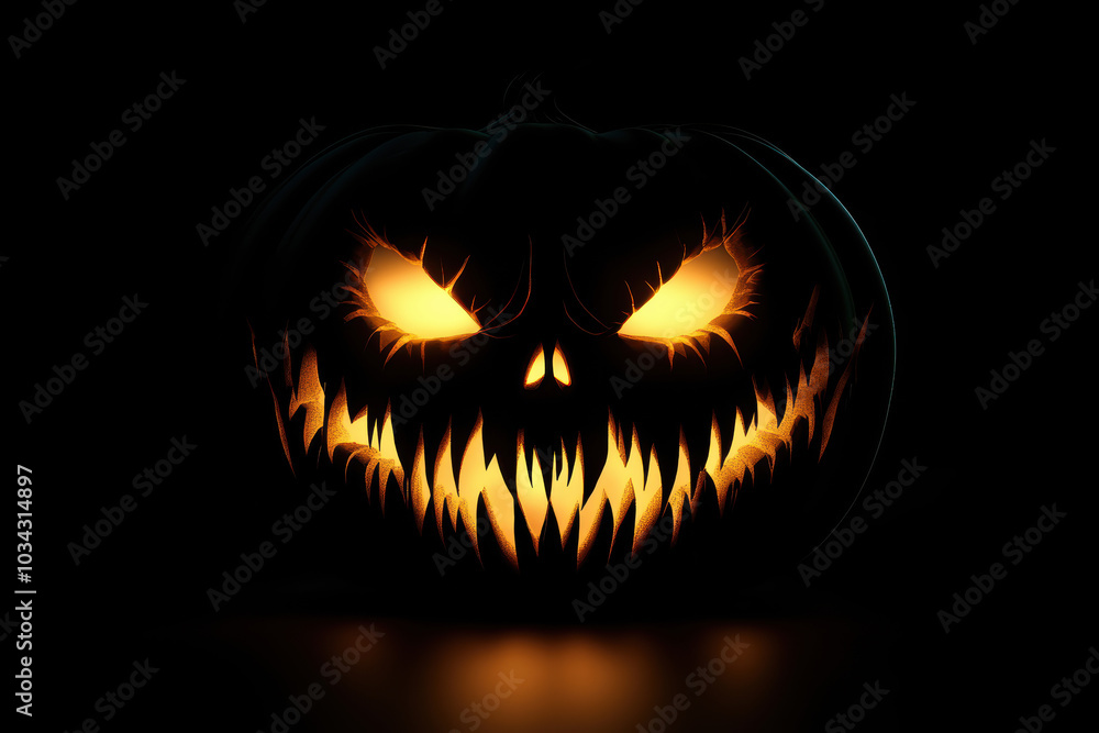 Scary Jack-o'-lantern with Glowing Eyes Scary Jack-o'-lantern with Glowing Eyes