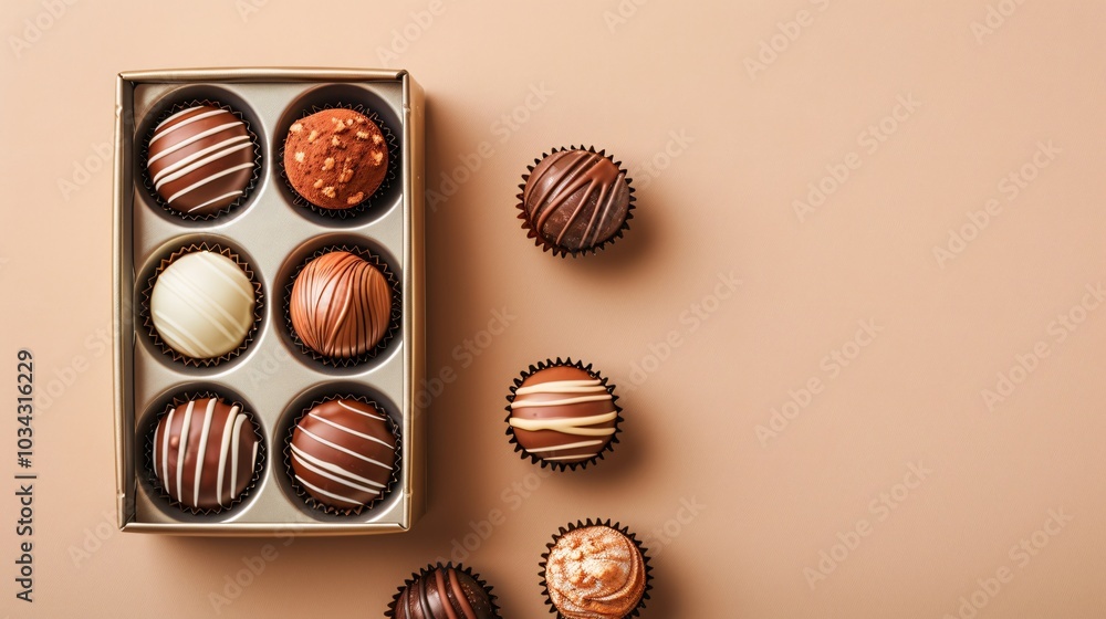 top view of chocolate gift box with copy space top view of chocolate gift box with copy space