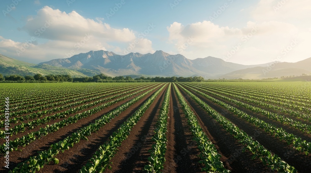 Farmland with Mountain View. Farmland with Mountain View.