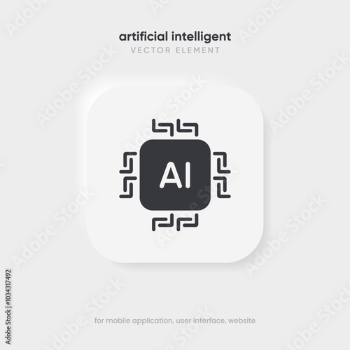 Generate AI button symbol. Artificial intelligence sign button. Machine learning generator and generate text and image press button prompt. Magic stars symbol. Chat brain assistant