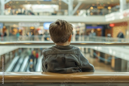 Autistic Child Navigating a Busy Shopping Mall
