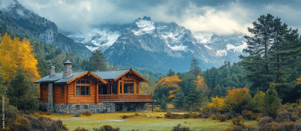 Fototapeta premium Cabin in the Mountains