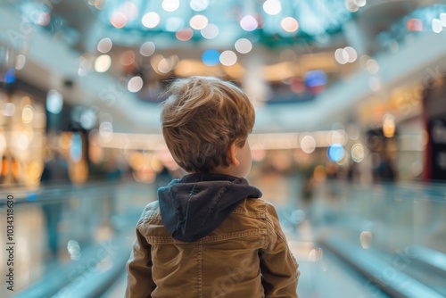 Autistic Child Navigating a Busy Shopping Mall