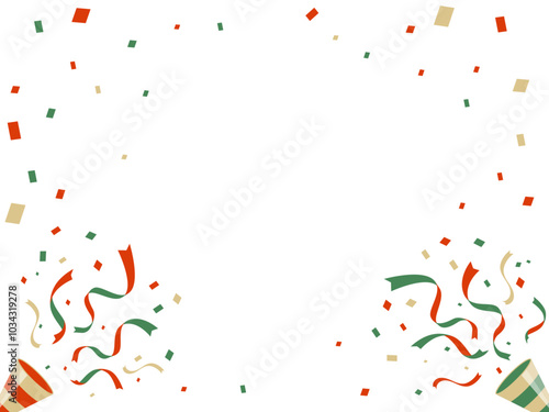 クリスマス　セール・キャンペーン　紙吹雪　フレーム・バナー背景	
