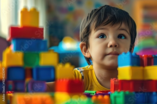Autistic Child Engaged in Therapy Session
