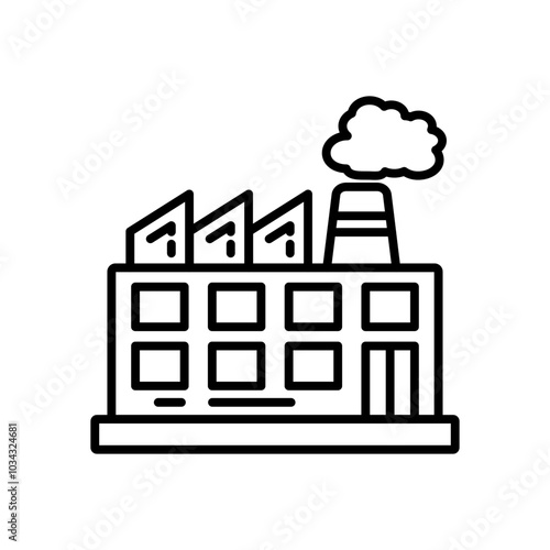 Industry Smoke Outline Icon, Vector illustration