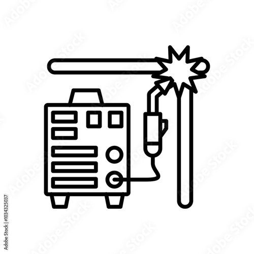 Welding Machine Outline Icon, Vector illustration