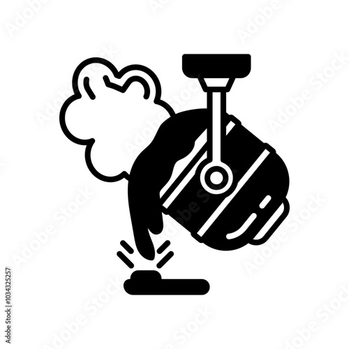 Metal Smelting Glyph Icon, Vector illustration