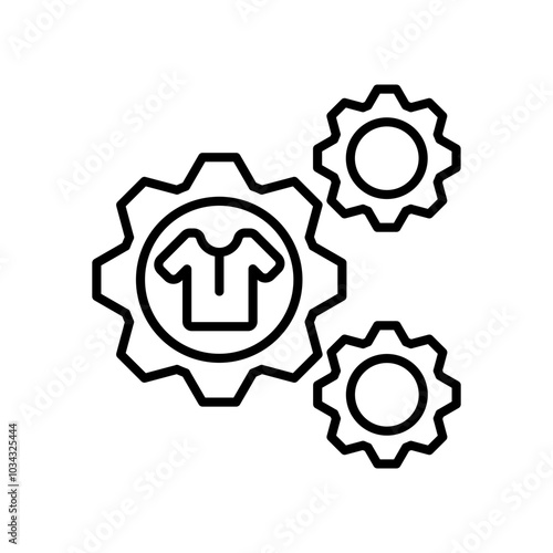 Textile Manufacturing Outline Icon, Vector illustration