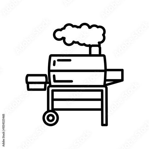 BBQ Grill Outline Icon, Vector illustration