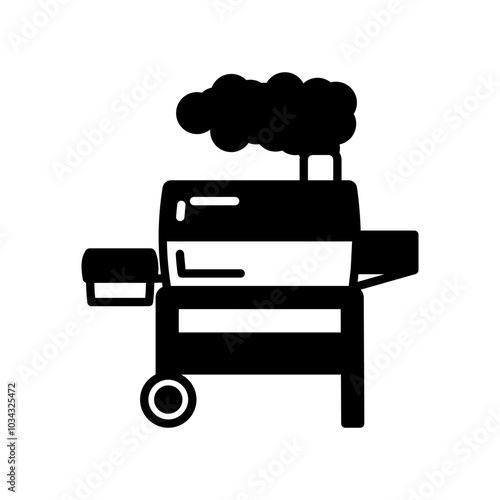 BBQ Grill Glyph Icon, Vector illustration