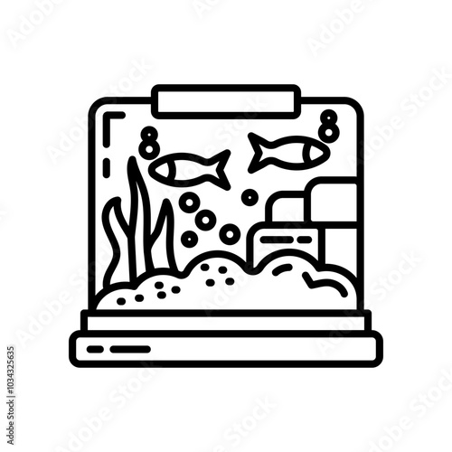 Aquaculture Outline Icon, Vector illustration