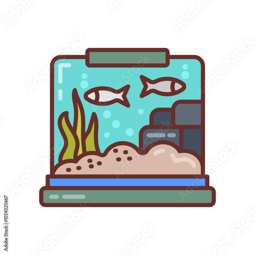 Aquaculture Filled Icons , Vector illustration