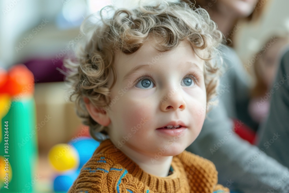 Autistic Child Engaged in Therapy Session Autistic Child Engaged in Therapy Session