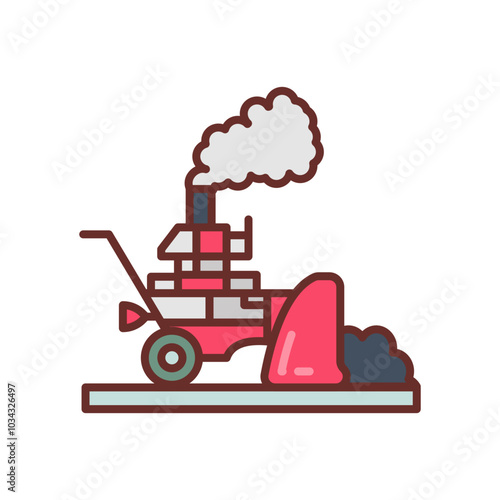 Snow Blowers Filled Icons , Vector illustration