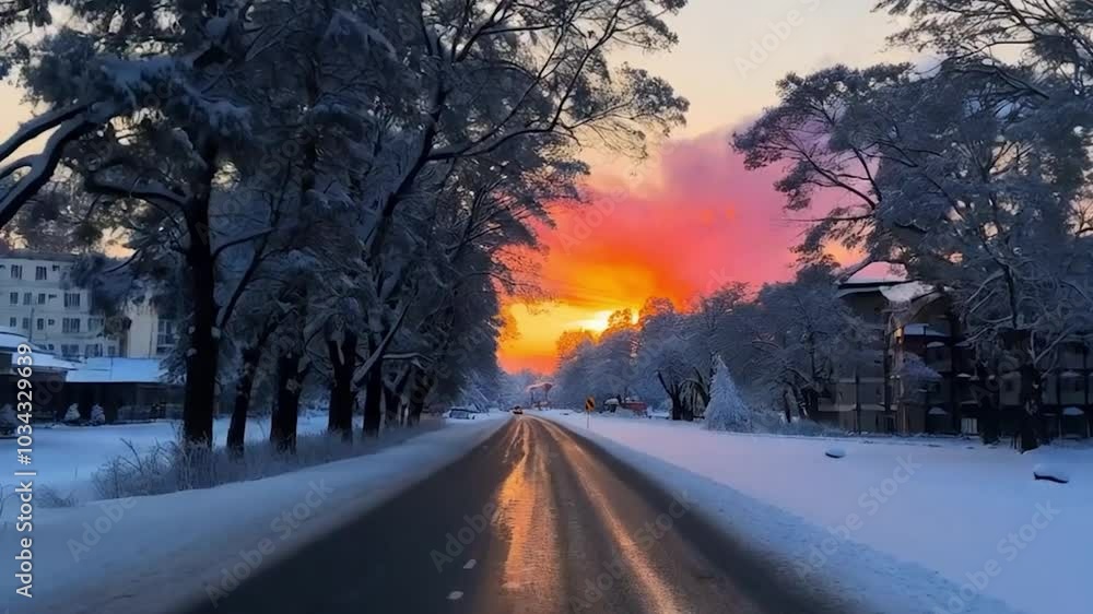 winter sunset in the city winter sunset in the city