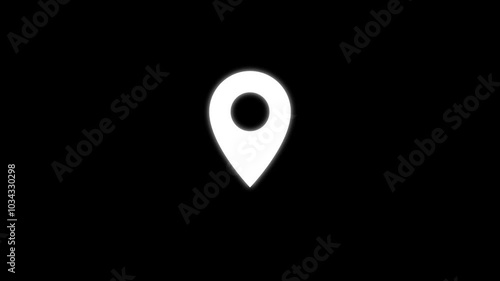 location icon animation, GPS icon and radio wave in gradient color background.