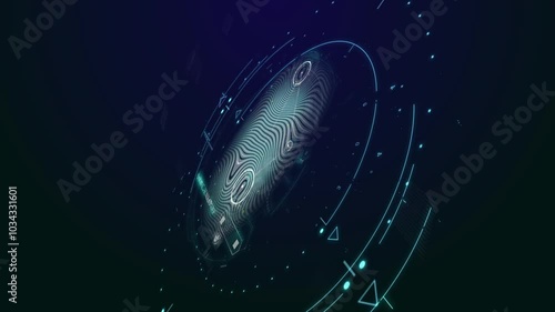 Wallpaper Mural Fingerprint background, secure internet concept. 4k loop background on internet security and technology. ID validation, fingerprint scan on screen, security check, passport control. Torontodigital.ca