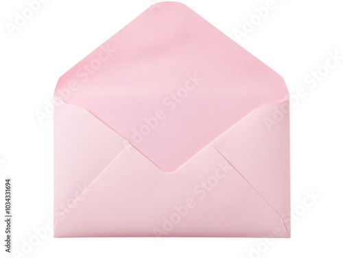 Pink envelope, white isolated background, perfect for invitations and stationery, Transparent background.