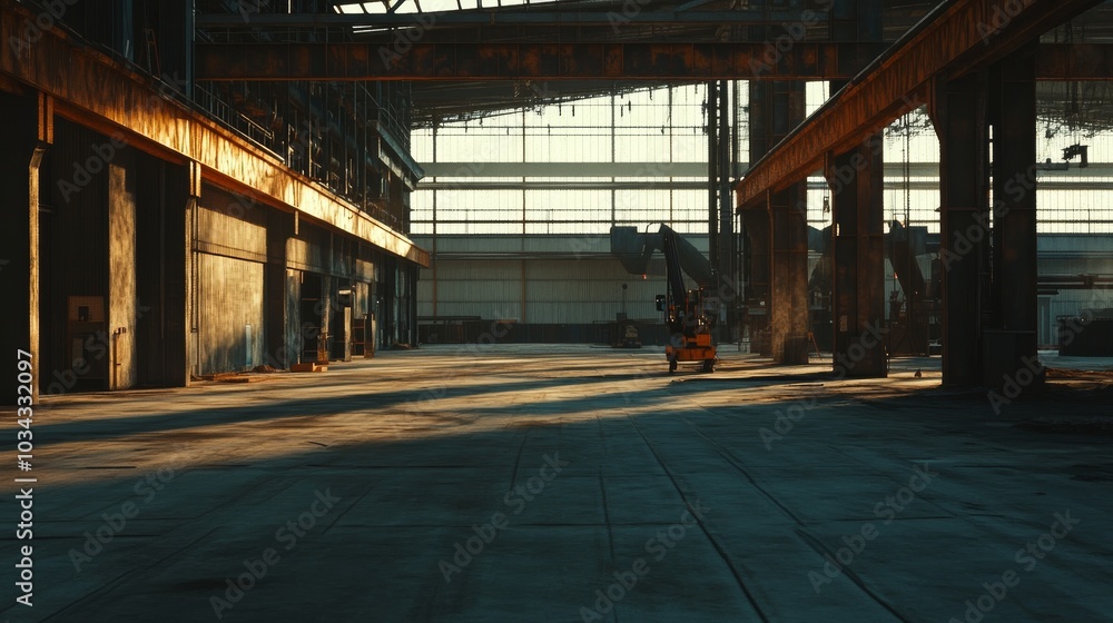 A welding rig operates diligently within an expansive unfinished steel framework A welding rig operates diligently within an expansive unfinished steel framework