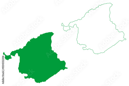 Vila Pavao municipality (Espírito Santo state, Municipalities of Brazil, Federative Republic of Brazil) map vector illustration, scribble sketch Vila Pavao map