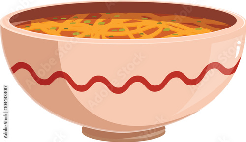 Big bowl of hot noodle soup is ready to warm you up on a cold day